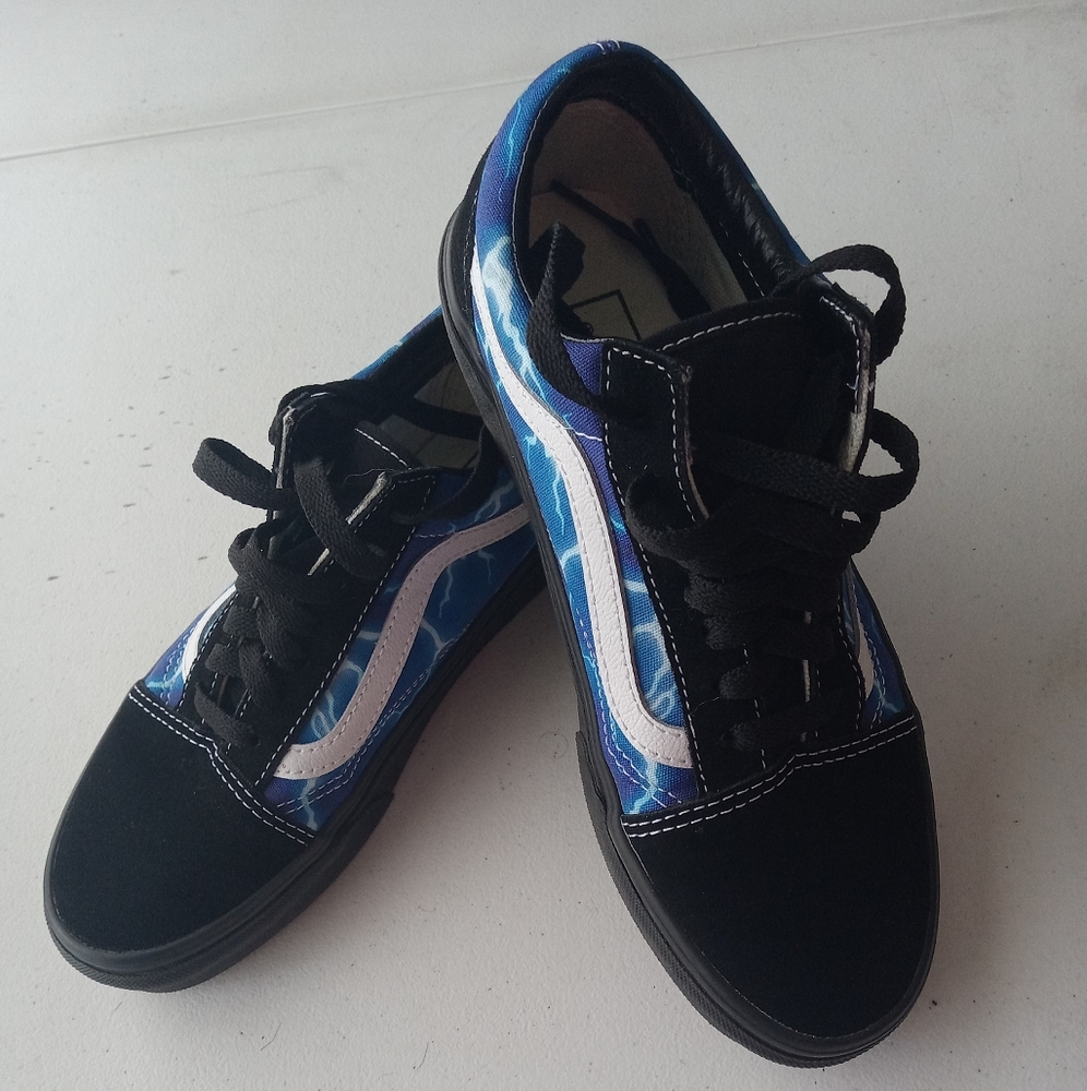OLD SKOOL VANS blue & white lightning